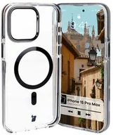 Etui i futerały do telefonów - Bizon Etui z pierścieniem magnetycznym Case Marco do iPhone 15 Pro Max, przezroczyste z czarną ramką - miniaturka - grafika 1