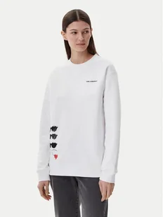 KARL LAGERFELD Bluza A1W20076 Biały Relaxed Fit - Bluzy damskie - miniaturka - grafika 1