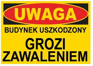 Bto-17  - Znak Budynek Uszkodzony Grozi Zawaleniem - Akcesoria BHP - miniaturka - grafika 1