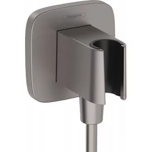 Hansgrohe FixFit Q przyłącze kątowe z uchwytem prysznicowym czarny chrom szczotkowany 26887340 - Akcesoria do armatury i ceramiki - miniaturka - grafika 1