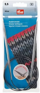 PRYM PRYM Circular Knitting Needles Brass 80cm / 5,5mm Silver - Pasmanteria - miniaturka - grafika 1