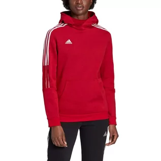 Bluzy damskie - adidas Tiro 21 Sweat Hoodie GM7327 damska bluza czerwona - grafika 1