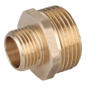 Łączniki, trójniki, kształtki - Nypel mosiężny redukcyjny 1/2"x3/4" Invena - miniaturka - grafika 1