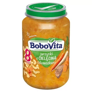 BOBOVITA BOBOVITA Jarzynki z cielęciną i kluseczkami po 8 m-cu 190 g - Dania dla dzieci - miniaturka - grafika 2
