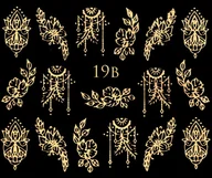 Ozdoby do paznokci - Metaliczne naklejki wodne na paznokcie - nr 19B - miniaturka - grafika 1