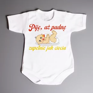 Piję, aż padnę zupełnie jak ciocia - body niemowlęce - Body - miniaturka - grafika 2