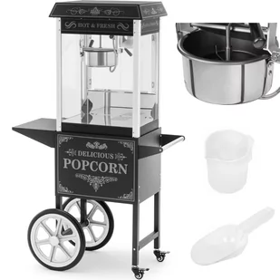 Maszyna do popcornu z wózkiem - design retro - 150/180°C - czarna - Royal Catering RCPW-16E-2F - Inne urządzenia gastronomiczne Maszyna do popcornu z wózkiem - design retro - 150/180°C - czarna - Royal Catering RCPW-16E-2F - Inne urządzenia gastronomiczne - miniaturka - grafika 1