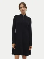 Sukienki - Vero Moda Sukienka dzianinowa Nancy 10309303 Czarny Loose Fit - miniaturka - grafika 1