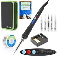 Lutownice - Precyzyjna lutownica 60W Techrebal ”Black Samurai” TBS60W z wyświetlaczem z zestawem lutowniczym w etui - miniaturka - grafika 1