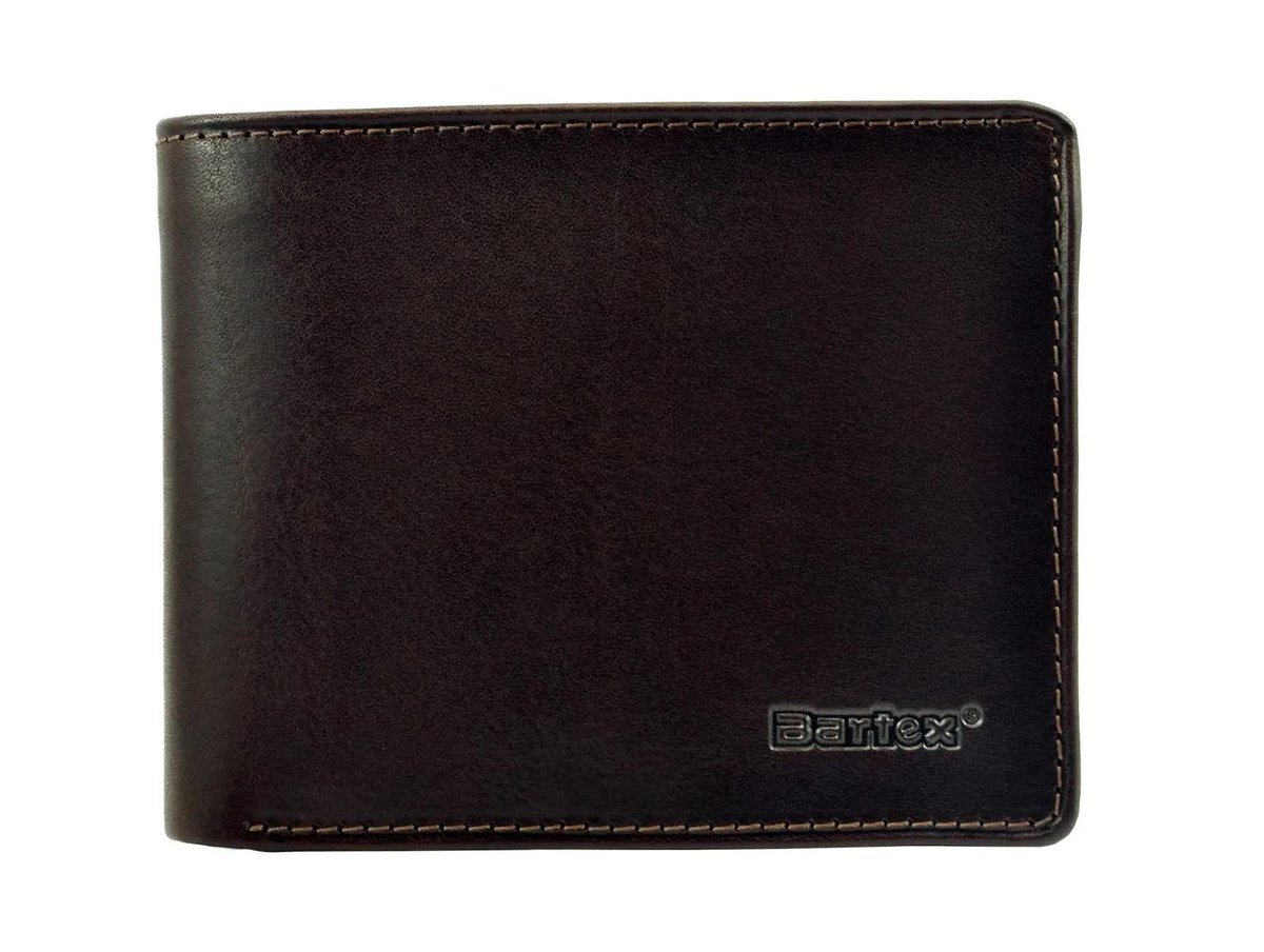 BARTEX 1096M-ID skórzany portfel męski brąz RFID Travel