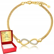 Bransoletki - Złota bransoletka 925 Nieskończoność Grawer - miniaturka - grafika 1