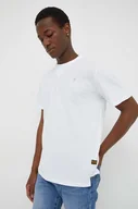 Koszulki męskie - G-Star Raw t-shirt bawełniany męski kolor biały gładki - miniaturka - grafika 1