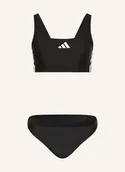 Stroje kąpielowe - Adidas Góra Od Bikini Bustier 3-Streifen schwarz - miniaturka - grafika 1