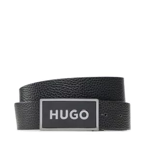 Pasek Męski Hugo 50492032 Black 01 - Paski - miniaturka - grafika 1