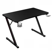 Biurka gamingowe - Biurko małe czarne biurowe gamingowe carbon 120x60x75 GD2 Begryf - miniaturka - grafika 1