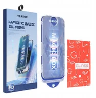 Szkła hartowane na telefon - Szkło Hartowane 6D Pro Veason Easy-Install Glass + Aplikator - do Iphone XR / 11 czarny - miniaturka - grafika 1