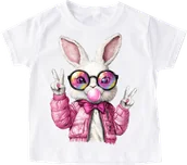 Koszulki dla dziewczynek - Koszulka z zajączkiem dla dziewczynki - wzór bunny45 - miniaturka - grafika 1