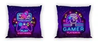 Pościel dla dzieci - Faro Poszewka 40x40 bawełniana dwustronna na jasiek gamer neon 021_20211212144516 - miniaturka - grafika 1