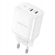 Ładowarki do telefonów - Borofone Ładowarka sieciowa BN9 Reacher - 2xTyp C - QC 3.0 PD 35W biała - miniaturka - grafika 1