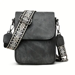 TEMU Stara damska torba na ramię - Odpinany pasek na ramię, zamek błyskawiczny, jednolity , poliestrowa podszewka, malowane krawędzie, idealna na - Torebki damskie - miniaturka - grafika 1