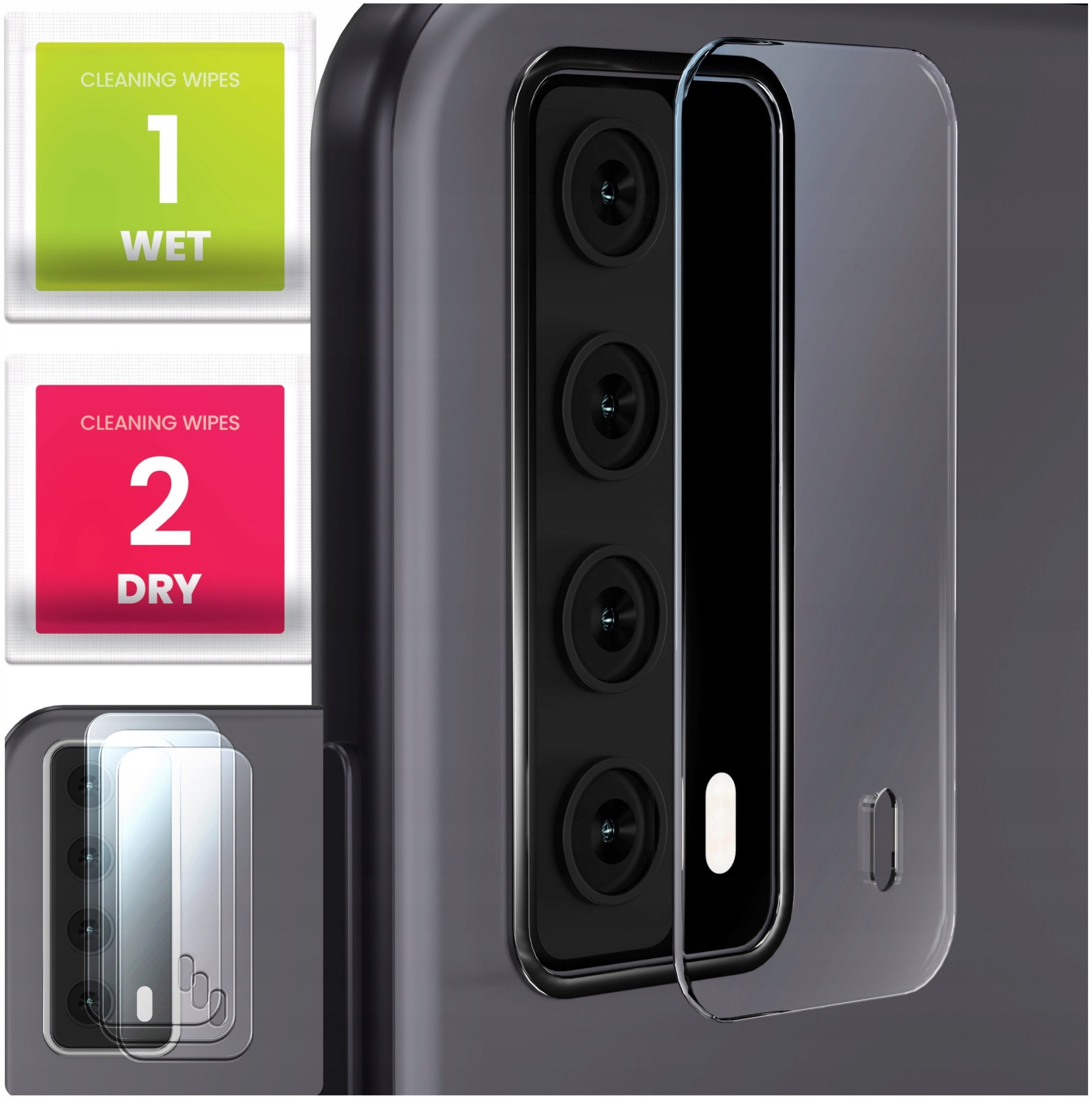 3-PAK Szkło Na Aparat Do Huawei P Smart 2021 Hartowane, Na Obiektyw, 9H