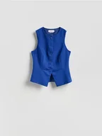 Marynarki i żakiety damskie - Reserved - Kamizelka z dodatkiem wiskozy - niebieski - miniaturka - grafika 1