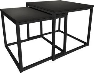 Stolik kawowy 2W1 czarny podstawa czarna - Ławy i stoliki kawowe - miniaturka - grafika 1