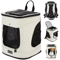 Sprzęt podróżny i transportery dla psów - Plecak dla zwierząt domowych Beżowy 41x30x31cm - miniaturka - grafika 1