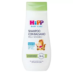 HiPP Baby Care - Szampon z odżywką dla dzieci, Rozczesuj włosy i chroni skórę głowy, neutralne pH dla skóry wrażliwej, z naturalnym ekstraktem z migdałów Bio, 1 sztuka 200 ml - Kosmetyki kąpielowe dla dzieci - miniaturka - grafika 1