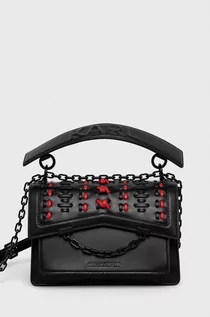 Torebki damskie - KARL Lagerfeld Lagerfeld torebka skórzana kolor czarny - grafika 1