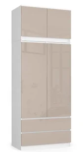 Z nadstawką szafa biały w połysku + cappuccino N1-H51 - Szafy Z nadstawką szafa biały w połysku + cappuccino N1-H51 - Szafy - miniaturka - grafika 1