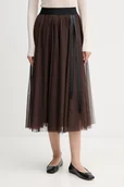 Spódnice - Joop! spódnica kolor brązowy midi rozkloszowana 30046657 - miniaturka - grafika 1
