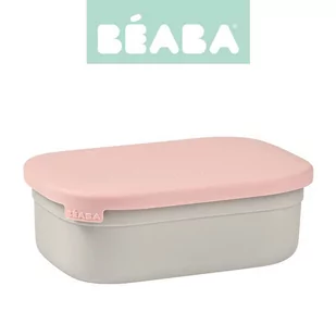 Beaba Lunchbox ze stali nierdzewnej konfigurowalny z silikonową pokrywką i osłoną Powder Pink 760 ml - Lunch boxy - miniaturka - grafika 1