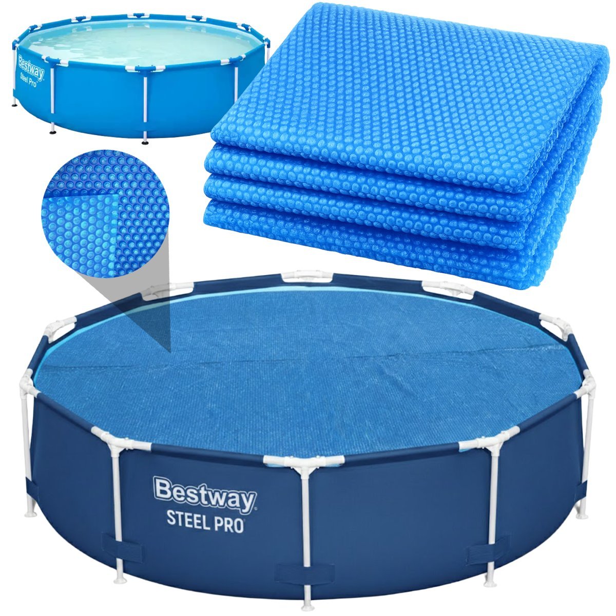 Bestway nagrzewacz termiczny pokrywa solarna  steel pro 305x76cm