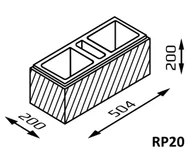 Akcesoria do ogrodzeń - Bloczek Roma Perfect RP20 50,4/20/20 kolor milos / Joniec - miniaturka - grafika 1