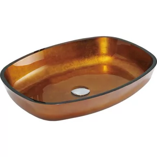 Mexen Araks szklana umywalka nablatowa 54 x 39 cm, złota - 24155450 - Umywalki - miniaturka - grafika 1