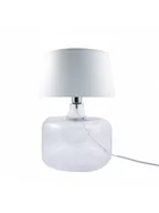 Lampy stojące - Zuma Line Nocna LAMPA stojąca BATUMI 5527WH stołowa LAMPKA szklana biała przezroczysta 5527WH - miniaturka - grafika 1