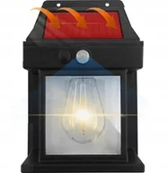 Lampy ogrodowe - Lampa Kinkiet Solarna Zewnętrzna Elewacyjna LED plus Żarówka - miniaturka - grafika 1