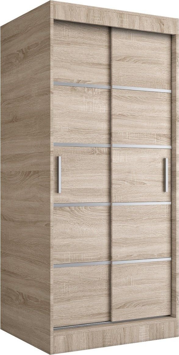 MKPOL Szafa przesuwna MODUO COMFORT 90 dąb sonoma z listwami