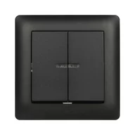 Wyłączniki światła i elektryczne - Wyłącznik podwójny z podświetleniem ASTORIA czarny ELEKTRO-PLAST - miniaturka - grafika 1