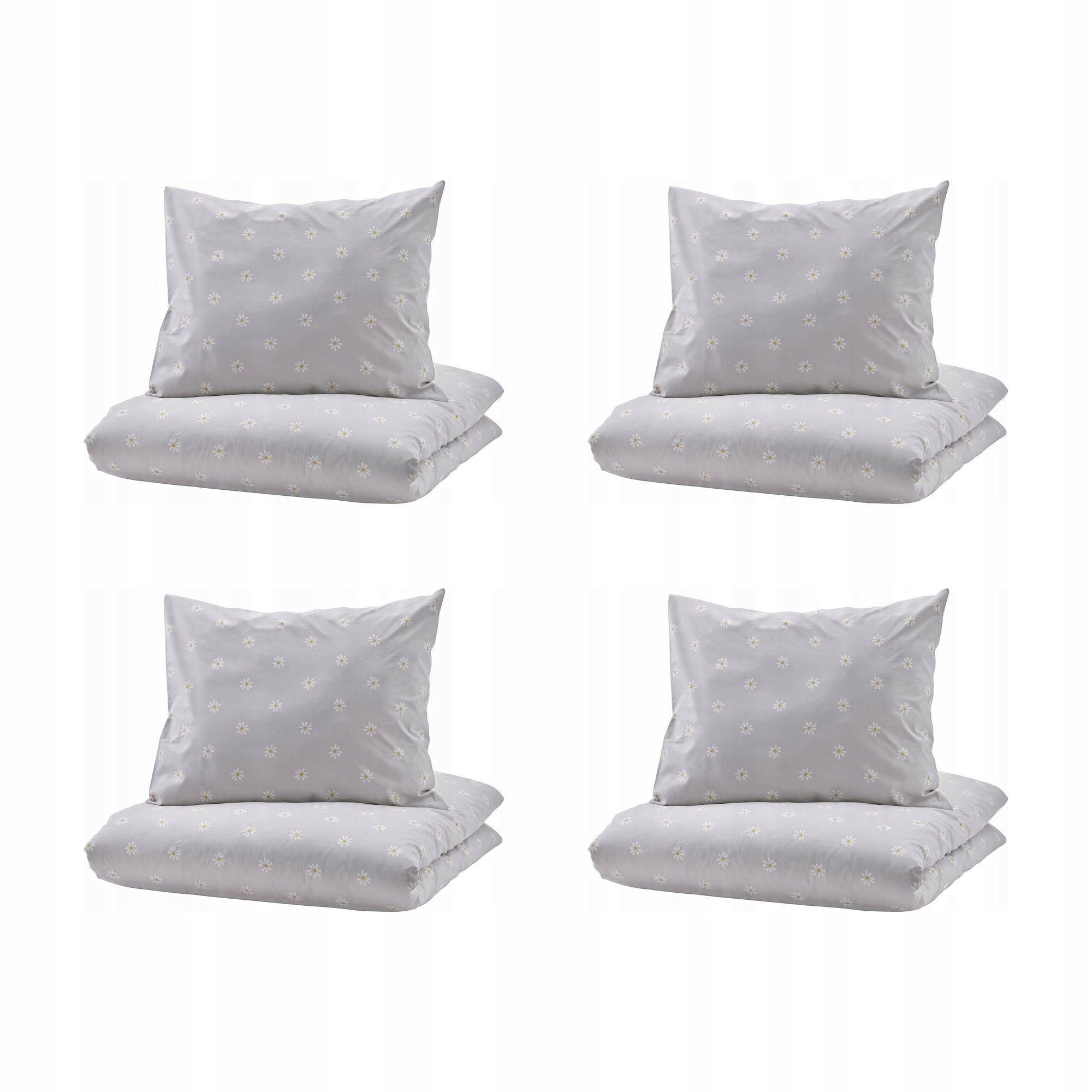 4 szt. Poszwa na kołdrę i poszewka kwiatowa 150x200 Nattslanda