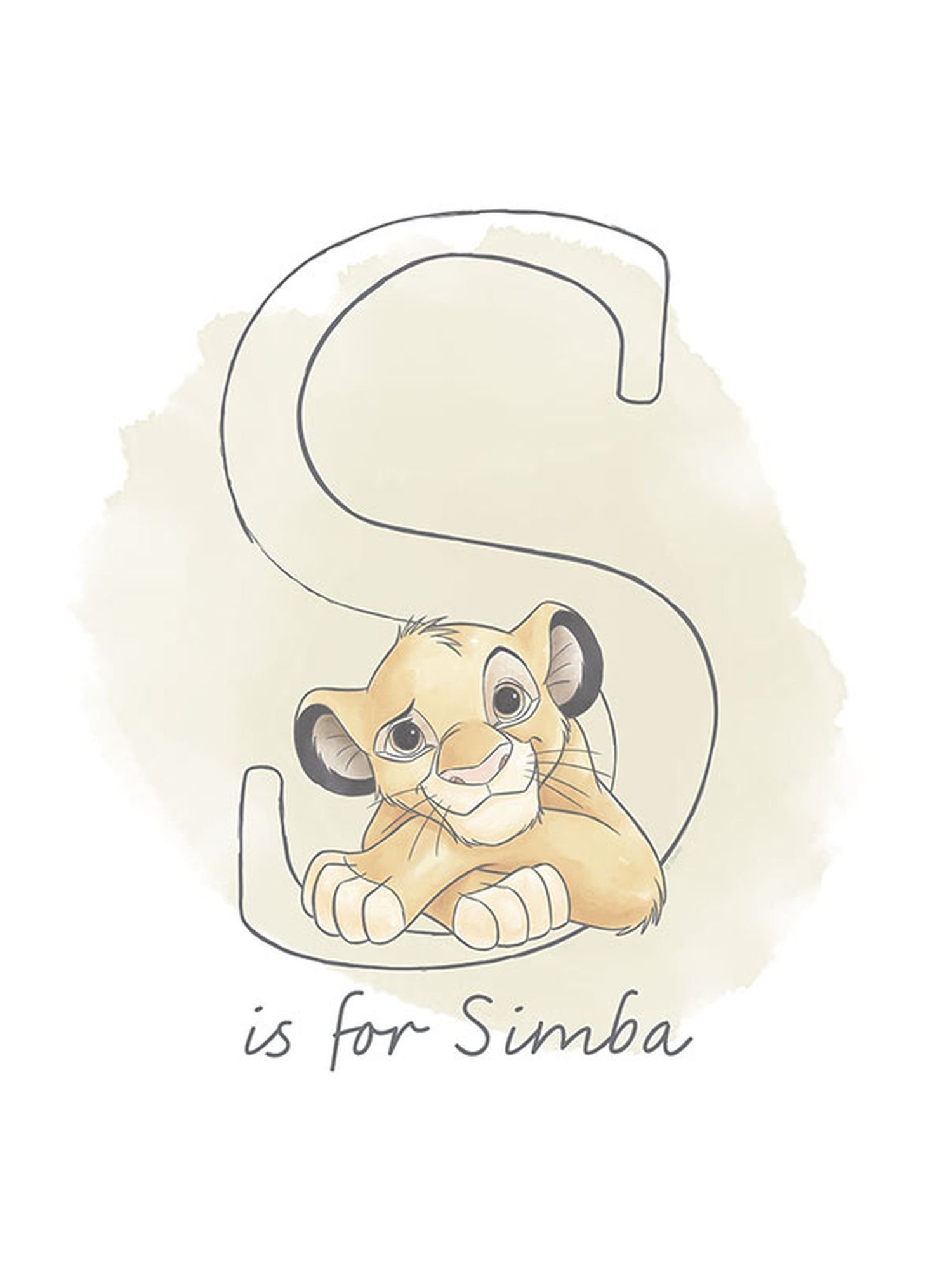 Disney plakat Król Lew Simba beżowym - 610128 - 30 x 40 cm