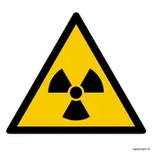 Tablice BHP - GD003 OSTRZEŻENIE PRZED MATERIAŁEM RADIOAKTYWNYM LUB PROMIENIOWANIEM JONIZUJĄCYM, PN - PŁYTA PCV 1MM; (500X500MM) - miniaturka - grafika 1