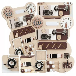Tablica Manipulacyjna Sensoryczna Montessori Bear - Zabawki sensoryczne - miniaturka - grafika 1