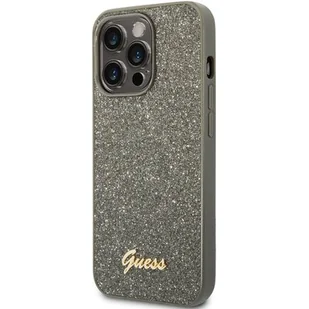 Etui Guess Glitter Script do Apple iPhone 14 Pro Max Zielony - Etui i futerały do telefonów - miniaturka - grafika 1
