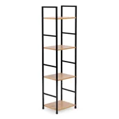 Półki do salonu - Regał Drewniany Nowoczesny Metalowa Rama Loft 4 Półki - miniaturka - grafika 1