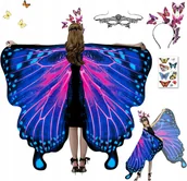 Dodatki do strojów karnawałowych - SKRZYDŁA MOTYLA DLA DZIECI KOSTIUM PRZEBRANIE MOTYL NA KARNAWAŁ 168 x 140cm - miniaturka - grafika 1