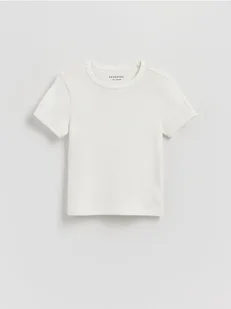 Reserved - Bawełniany t-shirt - złamana biel - Koszulki dla dziewczynek - miniaturka - grafika 1