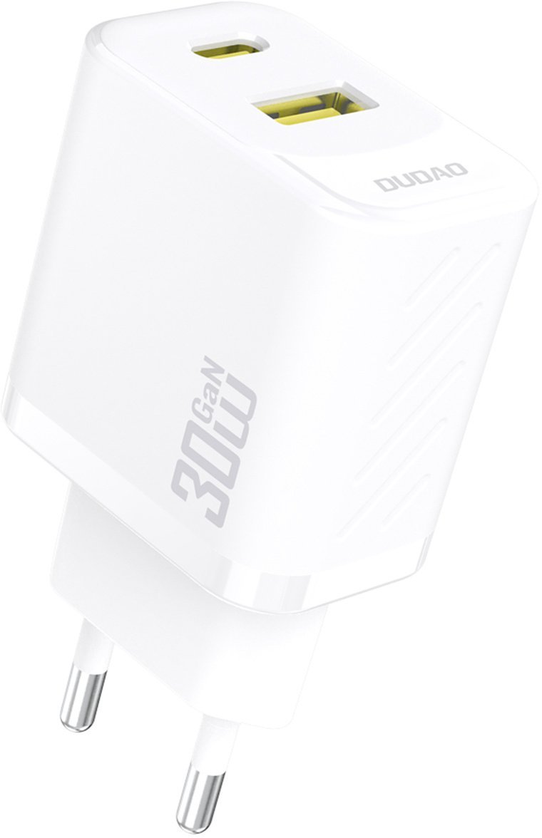 Ładowarka sieciowa USB-A USB-C GaN PD 30W - biała Ładowarka sieciowa USB-A USB-C GaN PD 30W - biała