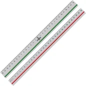 Linijki, ekierki - Leniar Linijka dwustronna 30 cm Metal 30379 - miniaturka - grafika 1